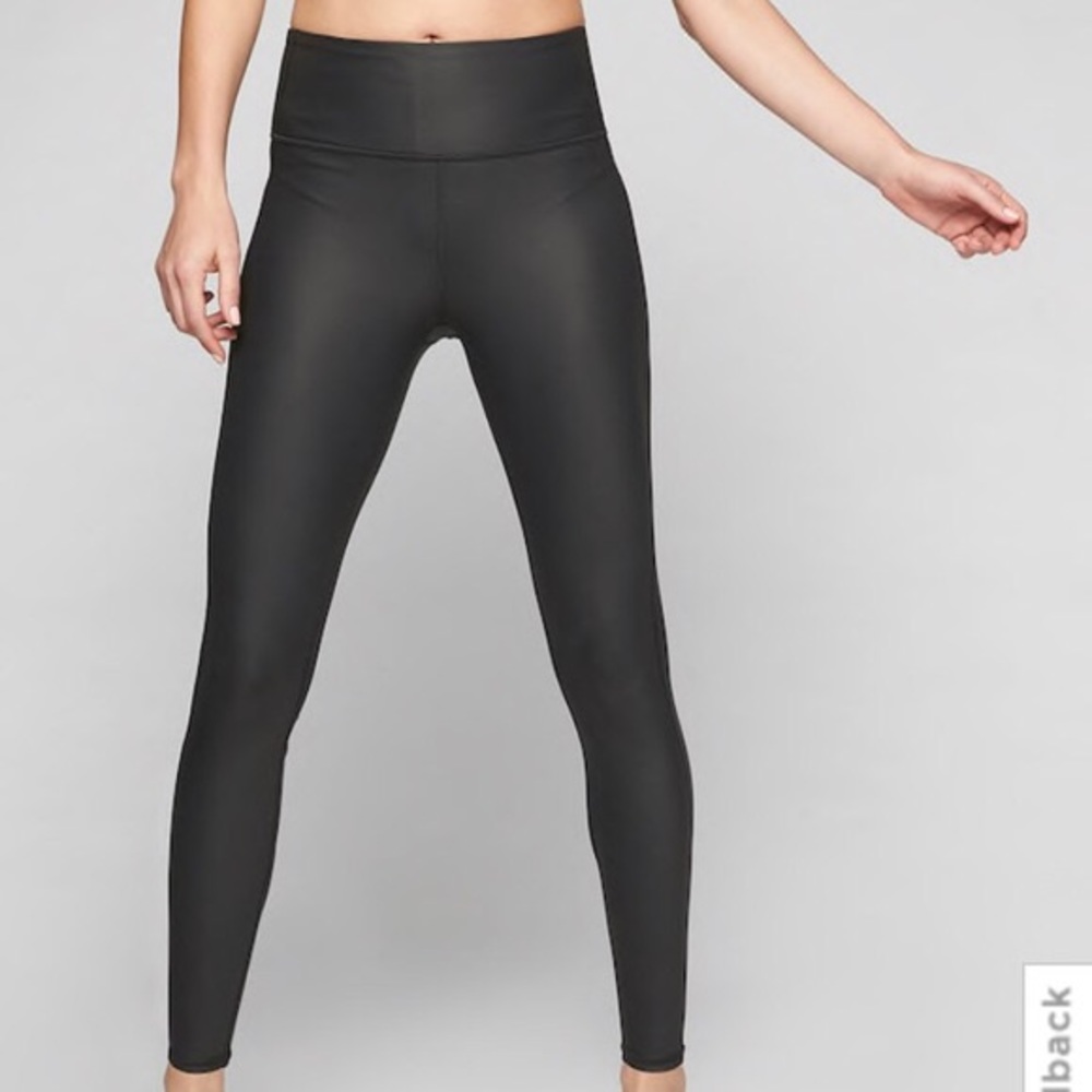 Athleta Shiny Black Leggings